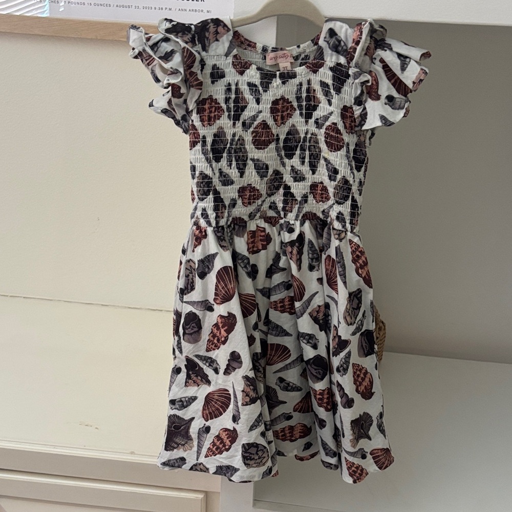 Ivy City Co Kids Dress with seashell Design